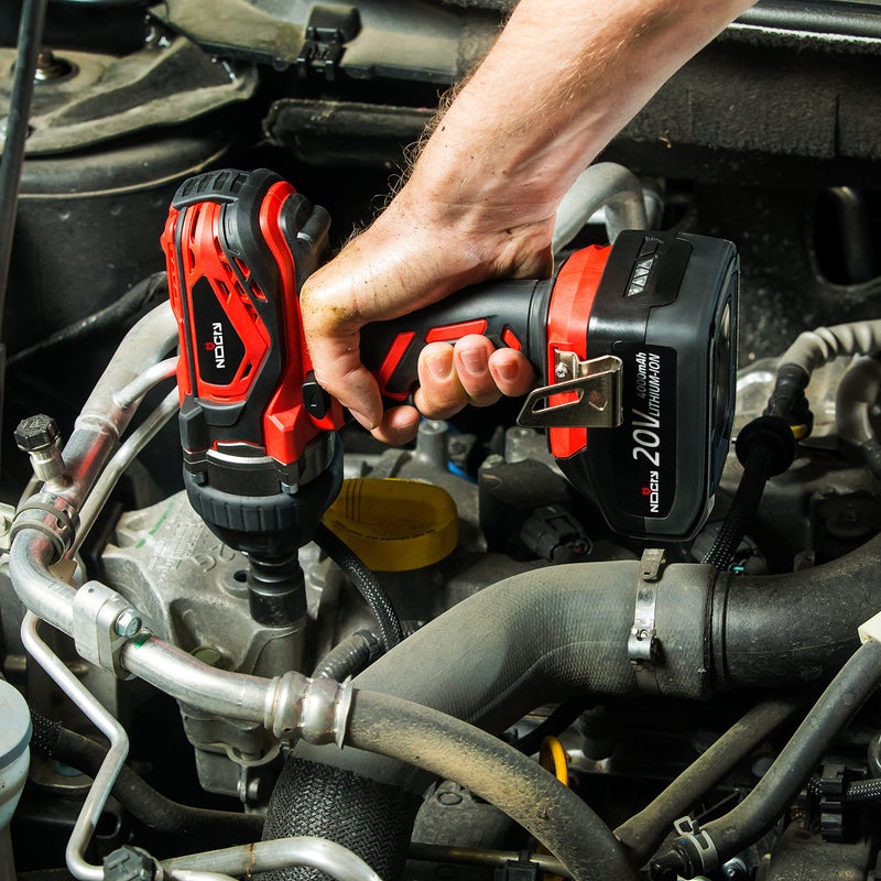 NoCry 20V Cordless Impact Wrench Kit - 300 ft-lb (400 N.m) Torque, 1/2 inch Detent Anvil, 2700 Max IPM, 2200 Max RPM, Belt Clip; 4.0 Ah Battery, Fast Charger & Carrying Case Included - Image 2